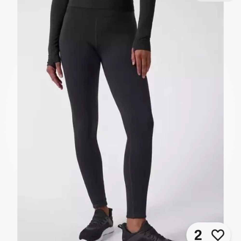 ATHLETA 2X Altitude Polartec Power Stretch Tights Grey Heather Plus NWT $109